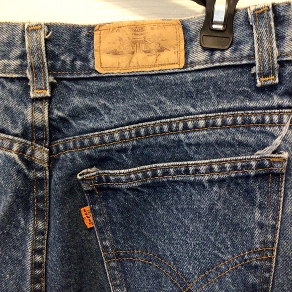 VTG Levi Strauss & Co Womens 70’s Orange Tab Dark Wash Straight Leg Jeans Sz 16 - Picture 4 of 10